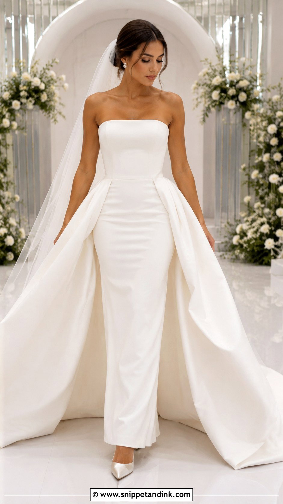 Detachable Overskirt Jellyfish Wedding Dress - Snippet and Ink - 20 Jellyfish Wedding Dress Ideas