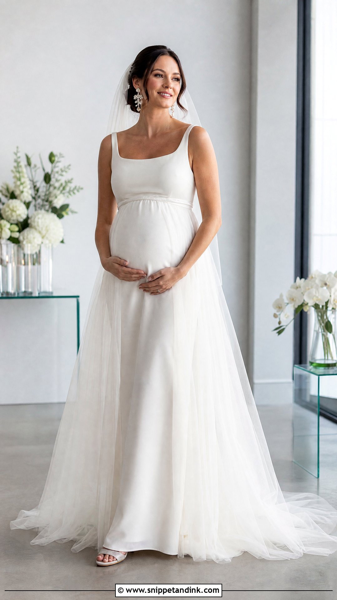 Detachable Overskirt Maternity Wedding Gown - Snippet and Ink - 25 Maternity Wedding Gown Ideas