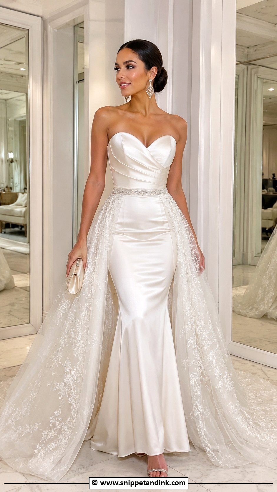 Detachable Overskirt Mermaid Gown - Snippet and Ink - 30 Mermaid Gown Ideas