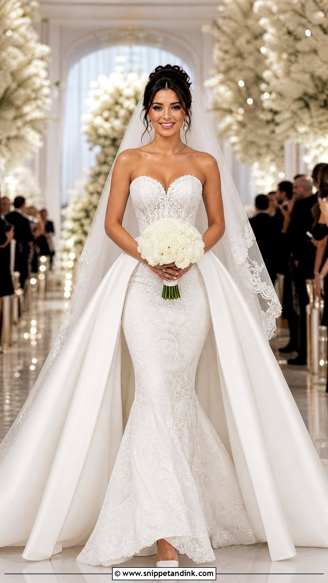 Detachable Overskirt Mermaid Wedding Dress - Snippet and Ink - 25 Mermaid Bride Dress Ideas