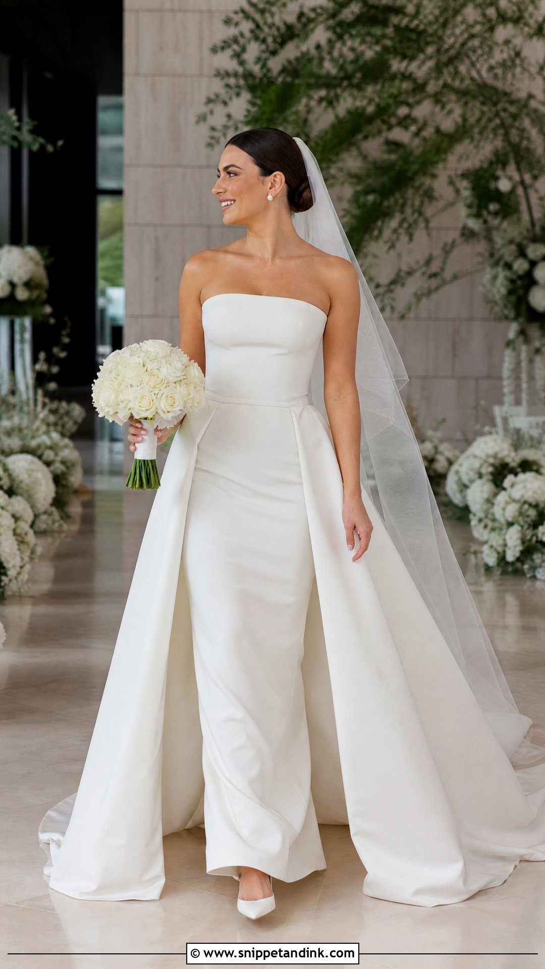 Detachable Overskirt Mermaid Wedding Dress - Snippet and Ink - 25 Simple Mermaid Wedding Dress Ideas