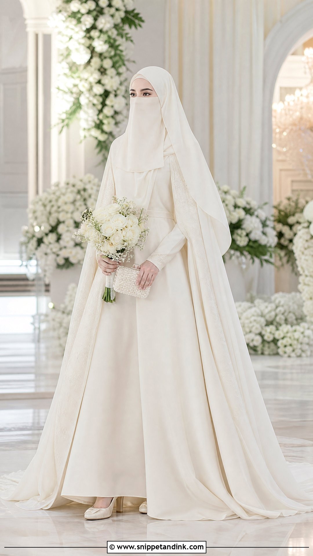 Detachable Overskirt Niqab Wedding Dress - Snippet and Ink - 25 Niqab Wedding Dress Ideas