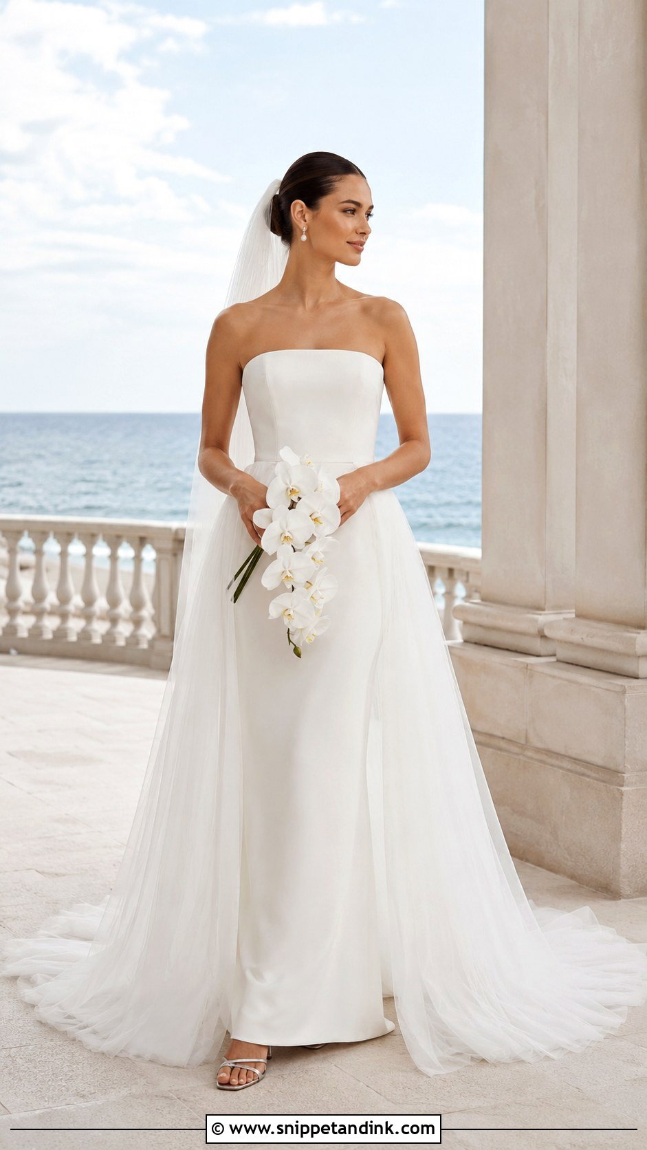 Detachable Overskirt Ocean Wedding Dress - Snippet and Ink - 20 Ocean Wedding Dress Ideas