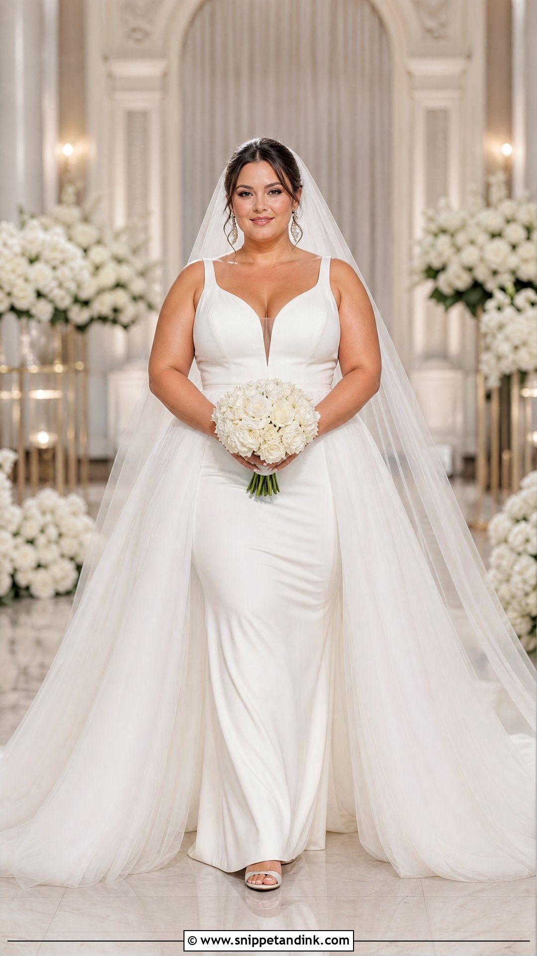 Detachable Overskirt Plus Size Wedding Gown - Snippet and Ink - 20 Wedding Gowns for Plus Size Brides
