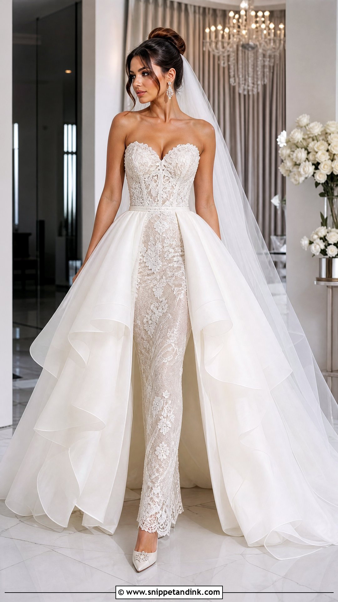 Detachable Overskirt Poofy Princess Wedding Dress - Snippet and Ink - 20 Poofy Wedding Dress Princesses Ideas