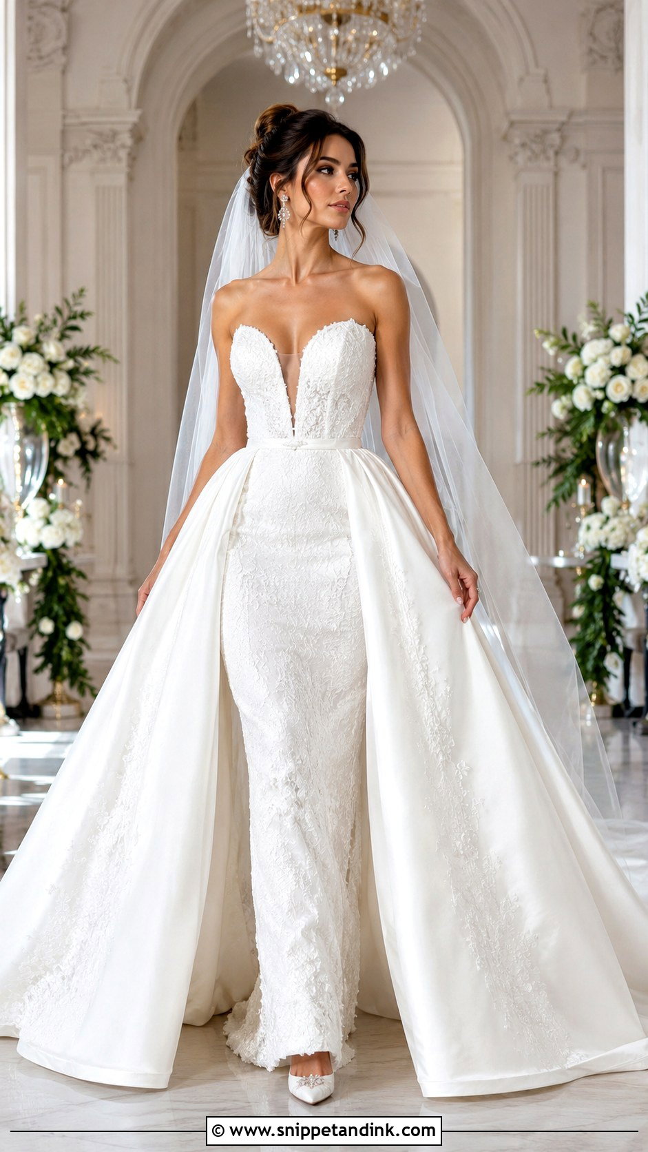 Detachable Overskirt Princess Ballgown Wedding Dress - Snippet and Ink - 25 Princess Ballgown Wedding Dresses