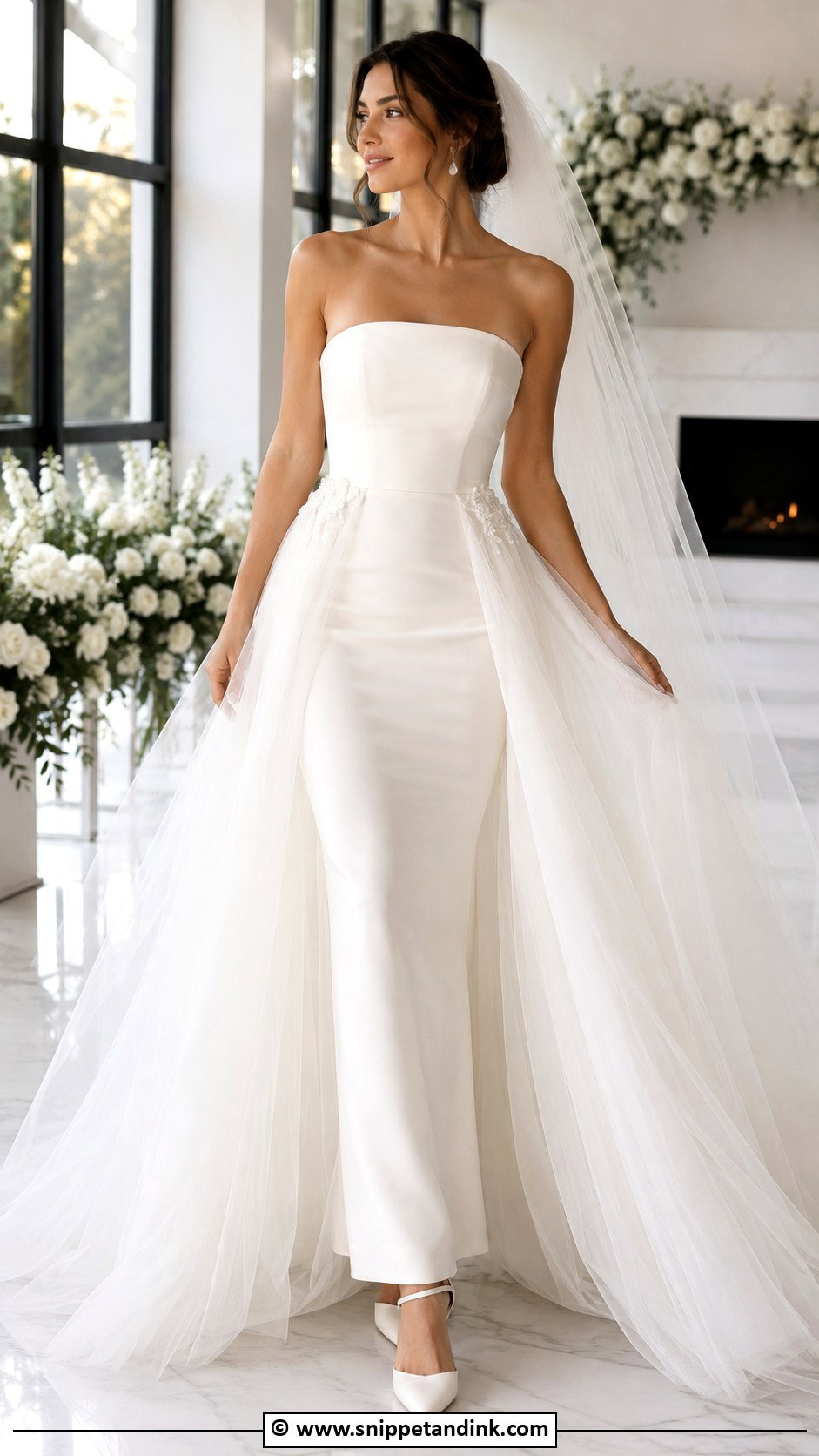 Detachable Overskirt Princess Wedding Dress - Snippet and Ink - 35 Princess Wedding Dresses