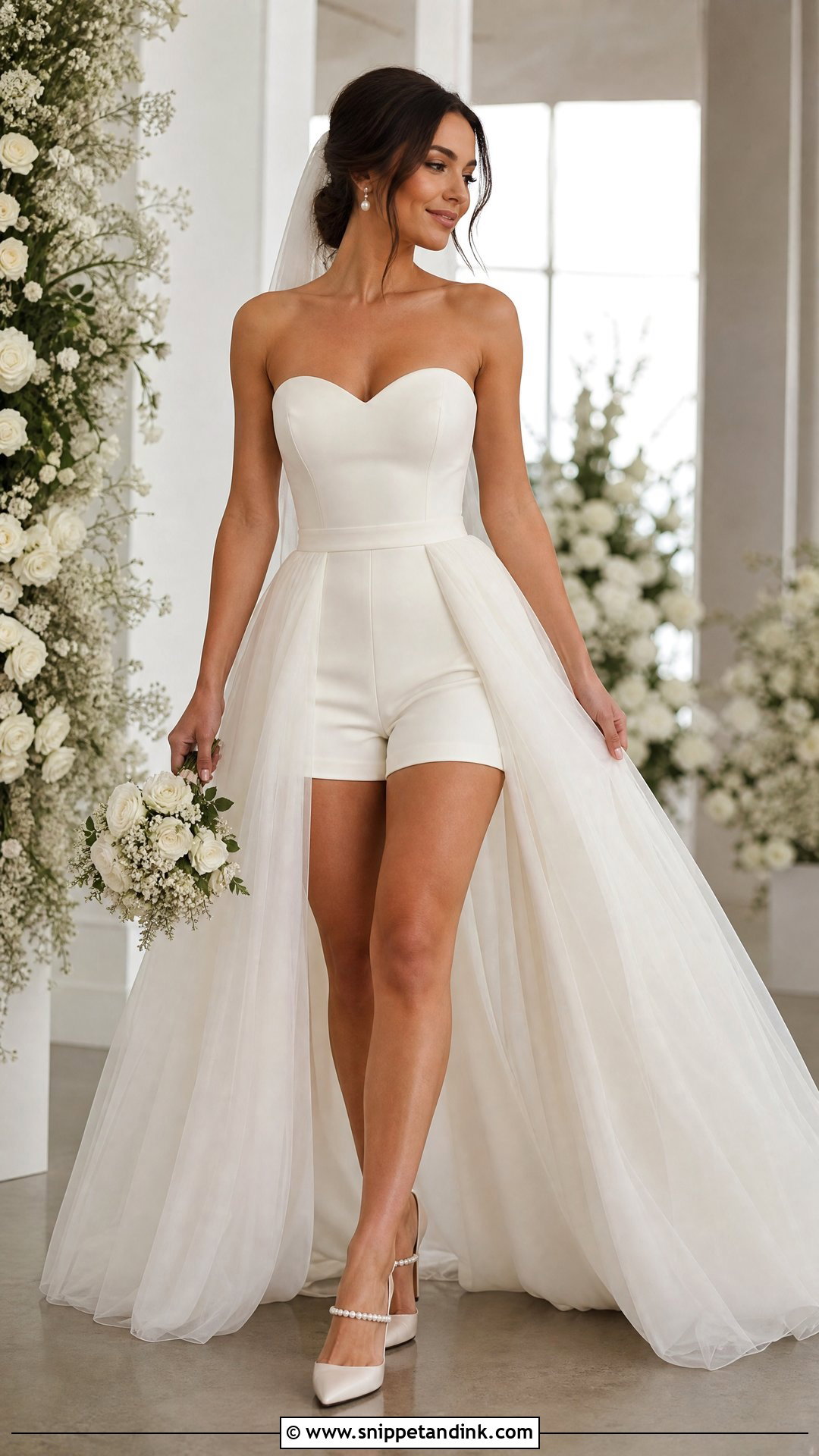 Detachable Overskirt Romper Wedding Dress - Snippet and Ink - 20 Romper Wedding Dress Ideas