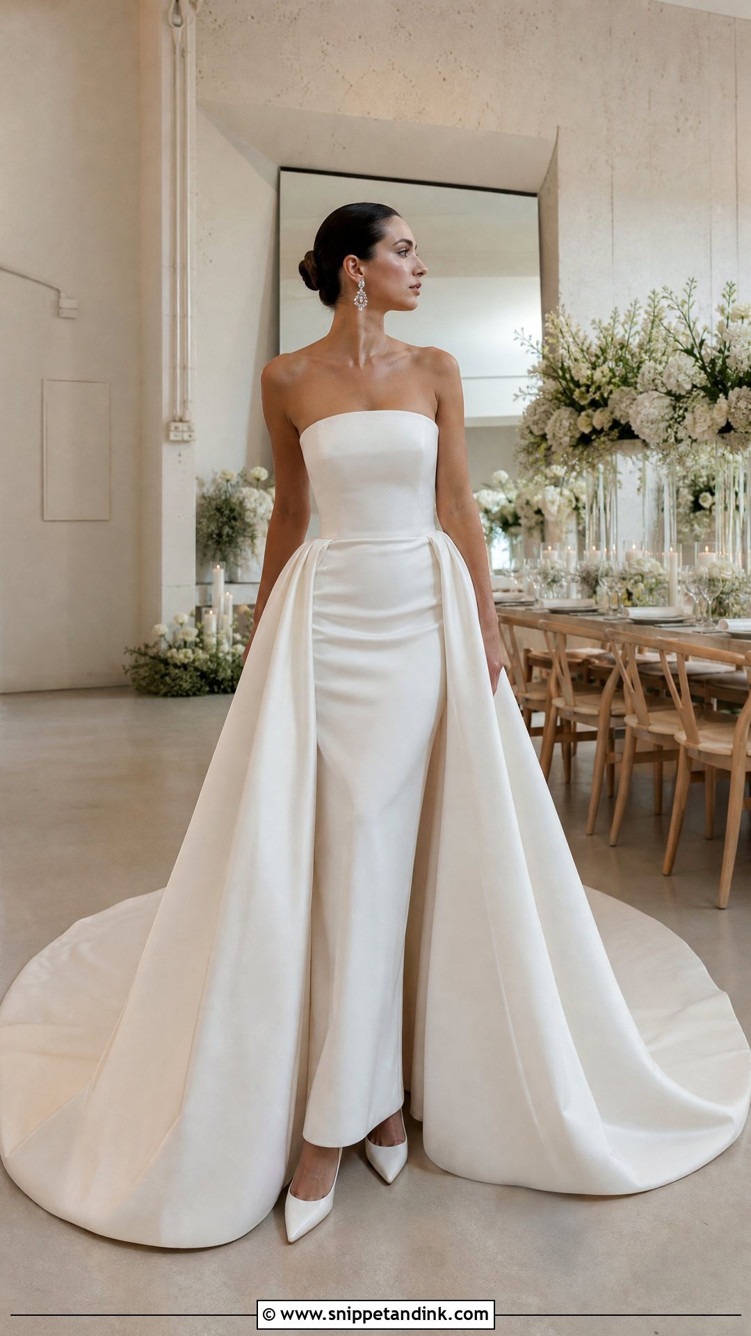 Detachable Overskirt Soft Dramatic Wedding Dress - Snippet and Ink - 20 Soft Dramatic Wedding Dress Ideas