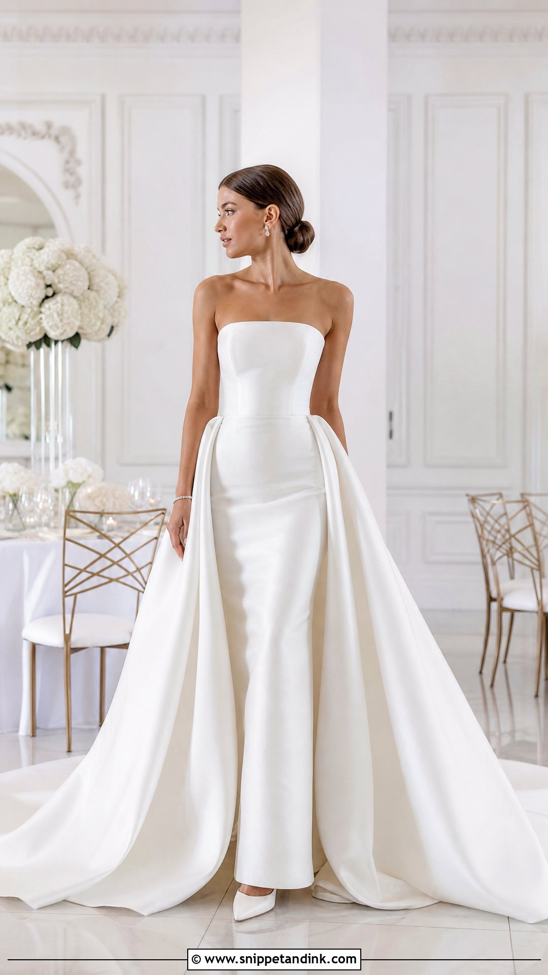 Detachable Overskirt Train Wedding Dress - Snippet and Ink - 25 Bridal Train Ideas