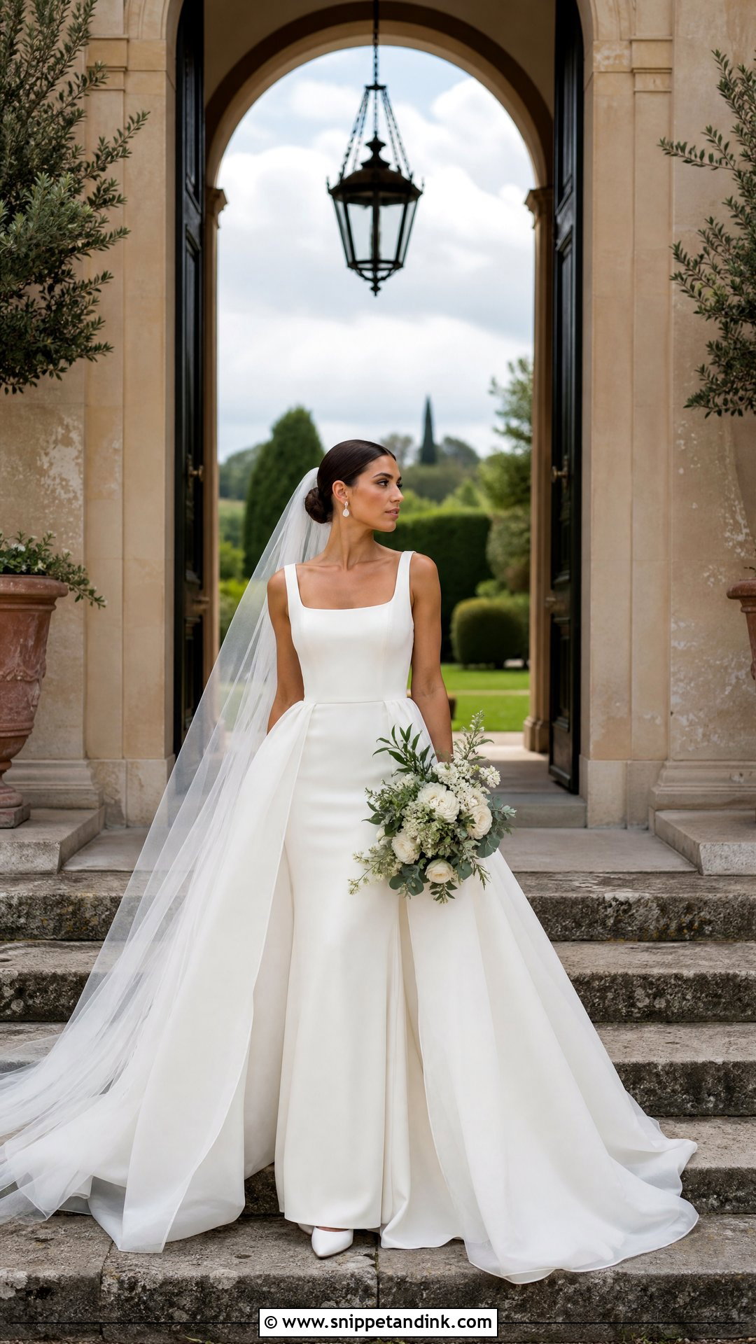 Detachable Overskirt Tuscan Wedding Dress - Snippet and Ink - 20 Tuscan Wedding Dress Ideas