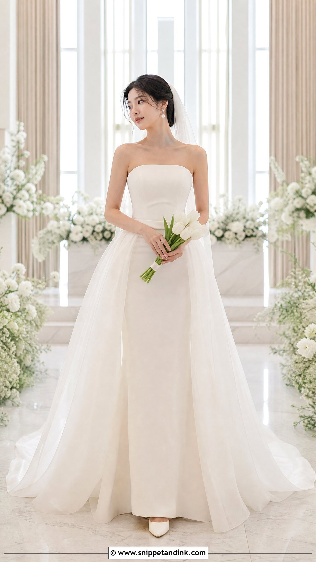 Detachable Overskirt Ulzzang Wedding Dress - Snippet and Ink - 20 Ulzzang Wedding Dress Ideas