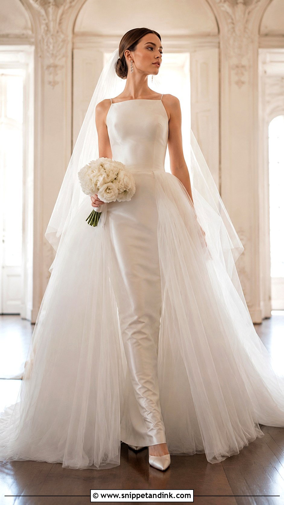 Detachable Overskirt Vera Wang Wedding Dress - Snippet and Ink - 20 Vintage Vera Wang Wedding Dress Ideas