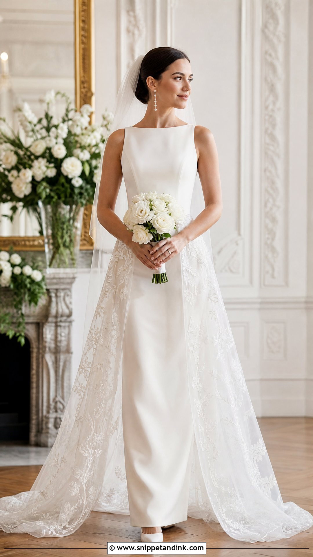 Detachable Overskirt Vine Wedding Dress - Snippet and Ink - 20 Wedding Dress with Vines Ideas