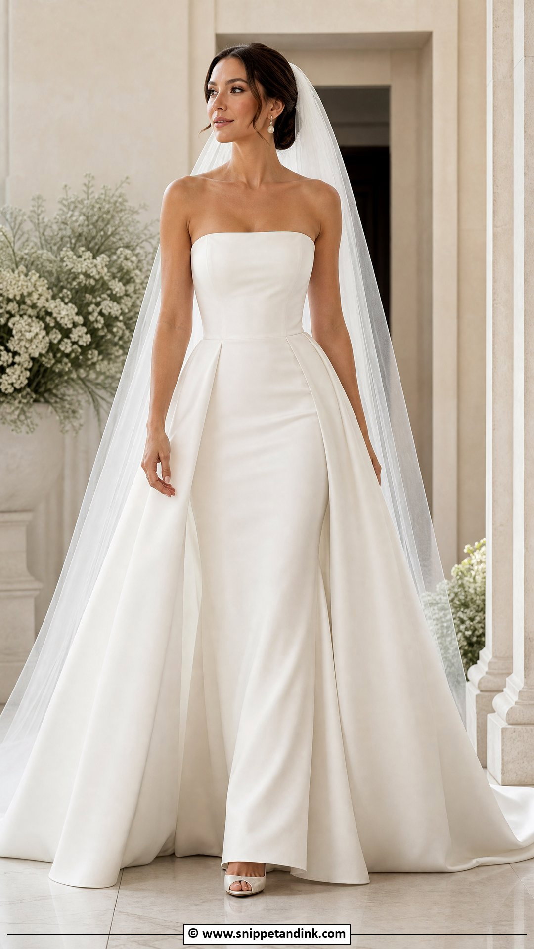 Detachable Overskirt Wedding Dress - Snippet and Ink - 35 Classic Wedding Dress Ideas