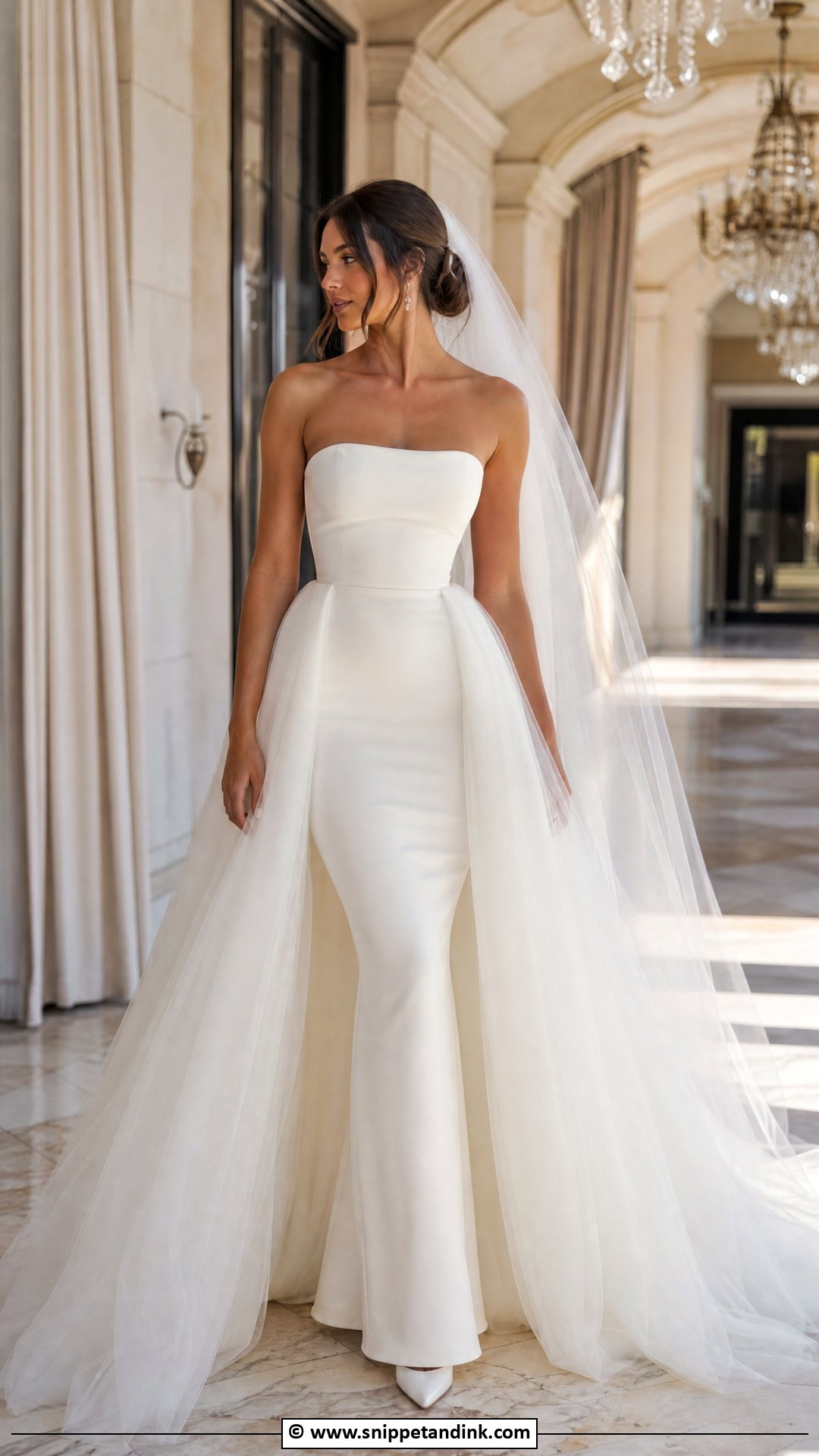 Detachable Overskirt Wedding Dress - Snippet and Ink - 35 Classy Wedding Dress Ideas