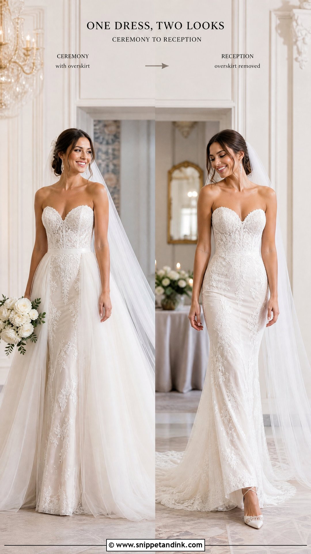 Detachable Overskirt Wedding Dress - Snippet and Ink - 25 Cool Wedding Dresses