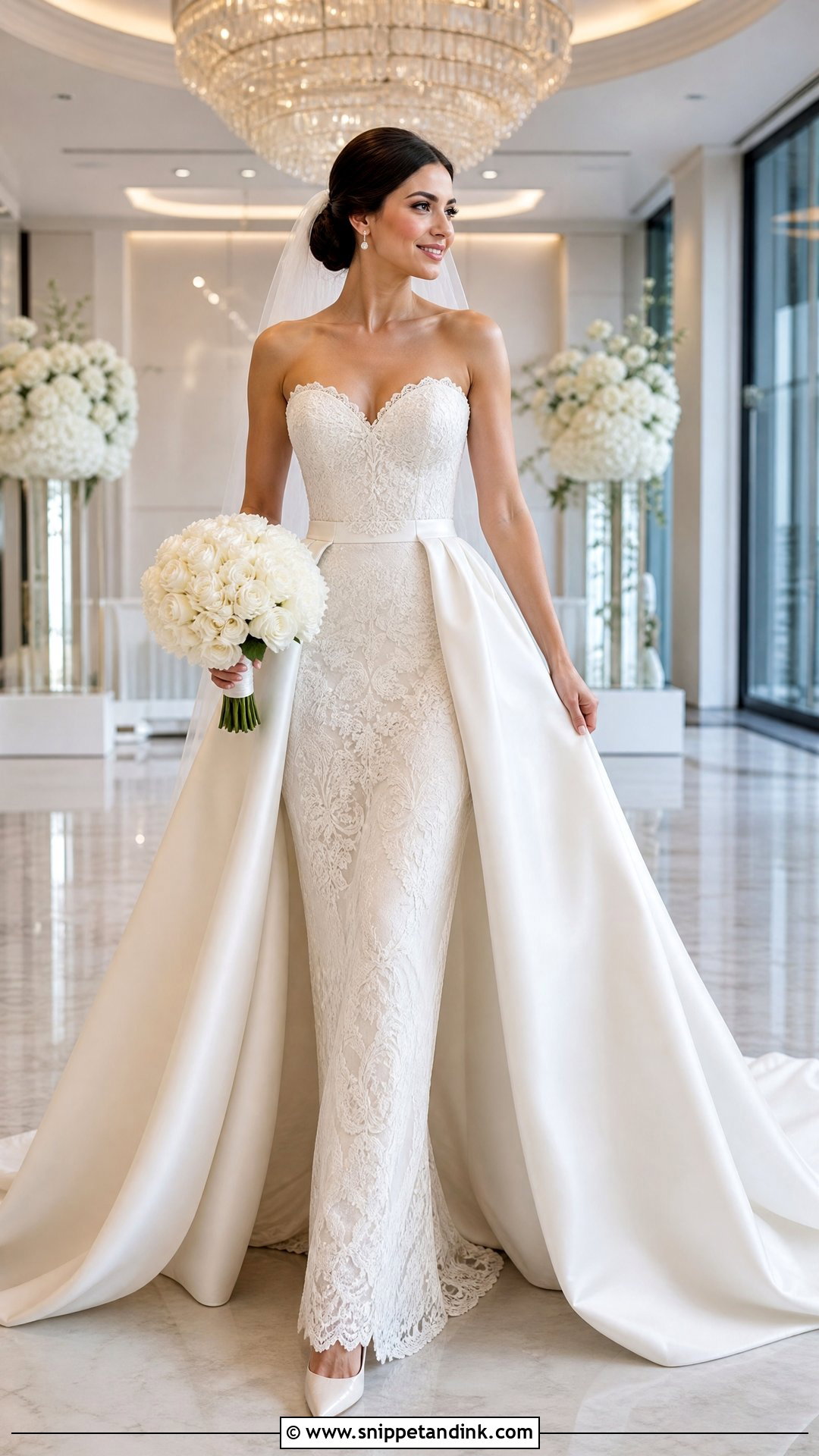 Detachable Overskirt Wedding Dress - Snippet and Ink - 20 Big Puffy Wedding Dresses