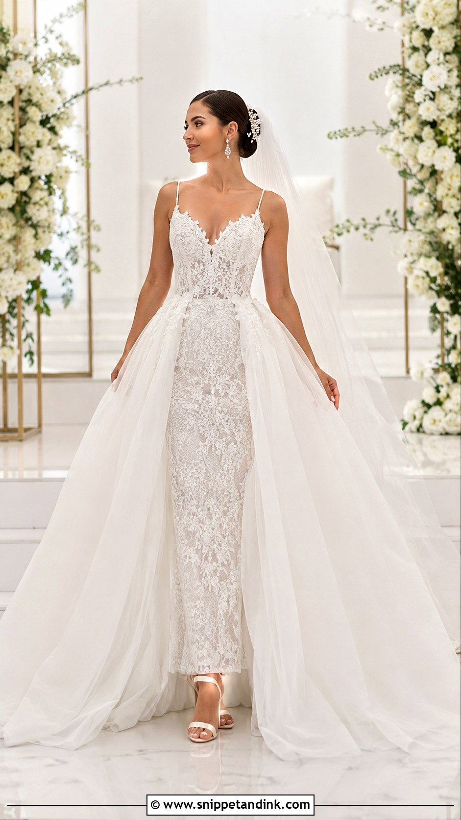 Detachable Overskirt Wedding Dress - Snippet and Ink - 20 Fairy Tail Wedding Dress Ideas