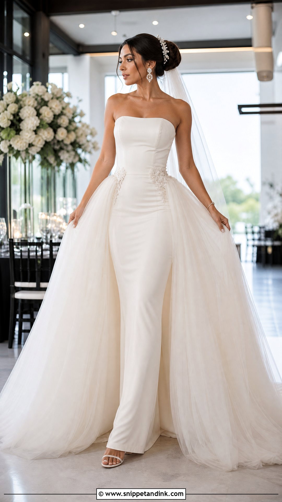 Detachable Overskirt Wedding Dress - Snippet and Ink - 20 Glamorous Wedding Dress Ideas