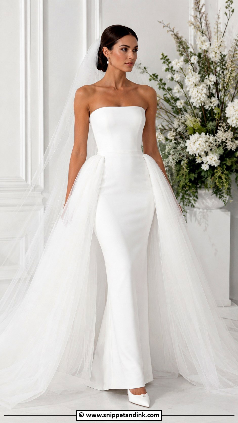 Detachable Overskirt Wedding Dress - Snippet and Ink - 30 2 in 1 Wedding Dress Ideas