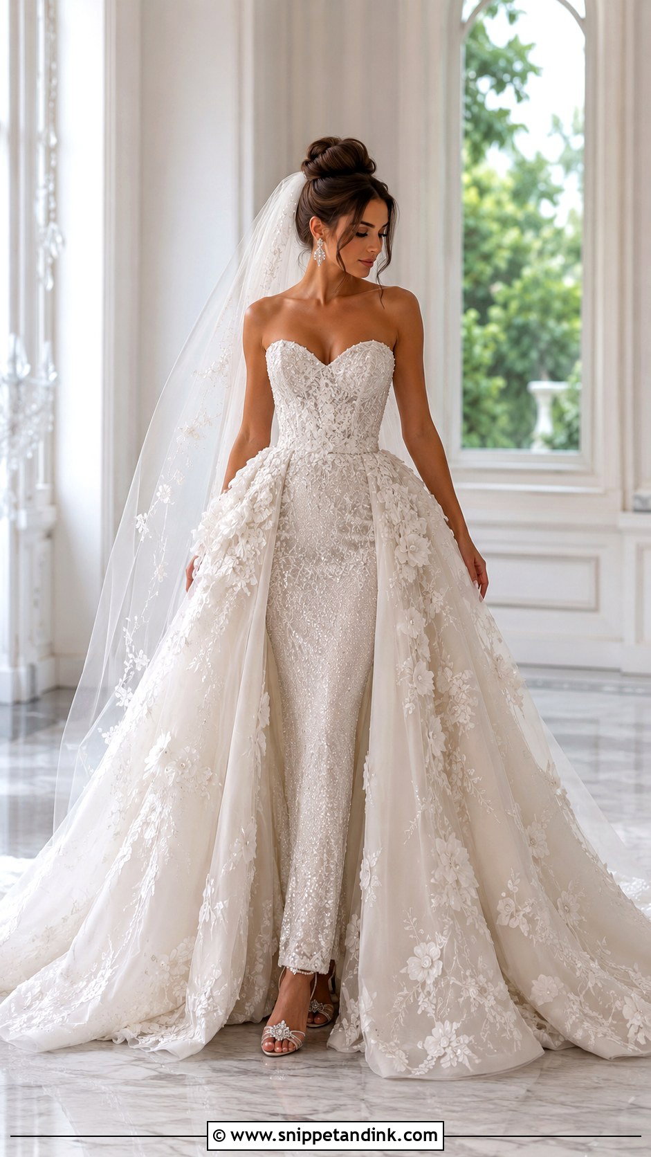 Detachable Overskirt Wedding Dress - Snippet and Ink - 20 Maximalist Wedding Dress Ideas