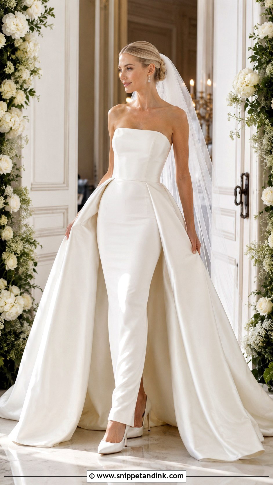 Detachable Overskirt Wedding Dress - Snippet and Ink - 20 Statement Wedding Dress Ideas