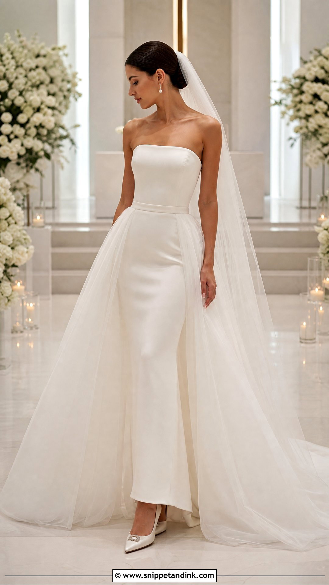 Detachable Overskirt Wedding Dress - Snippet and Ink - 25 Floaty Wedding Dress Ideas