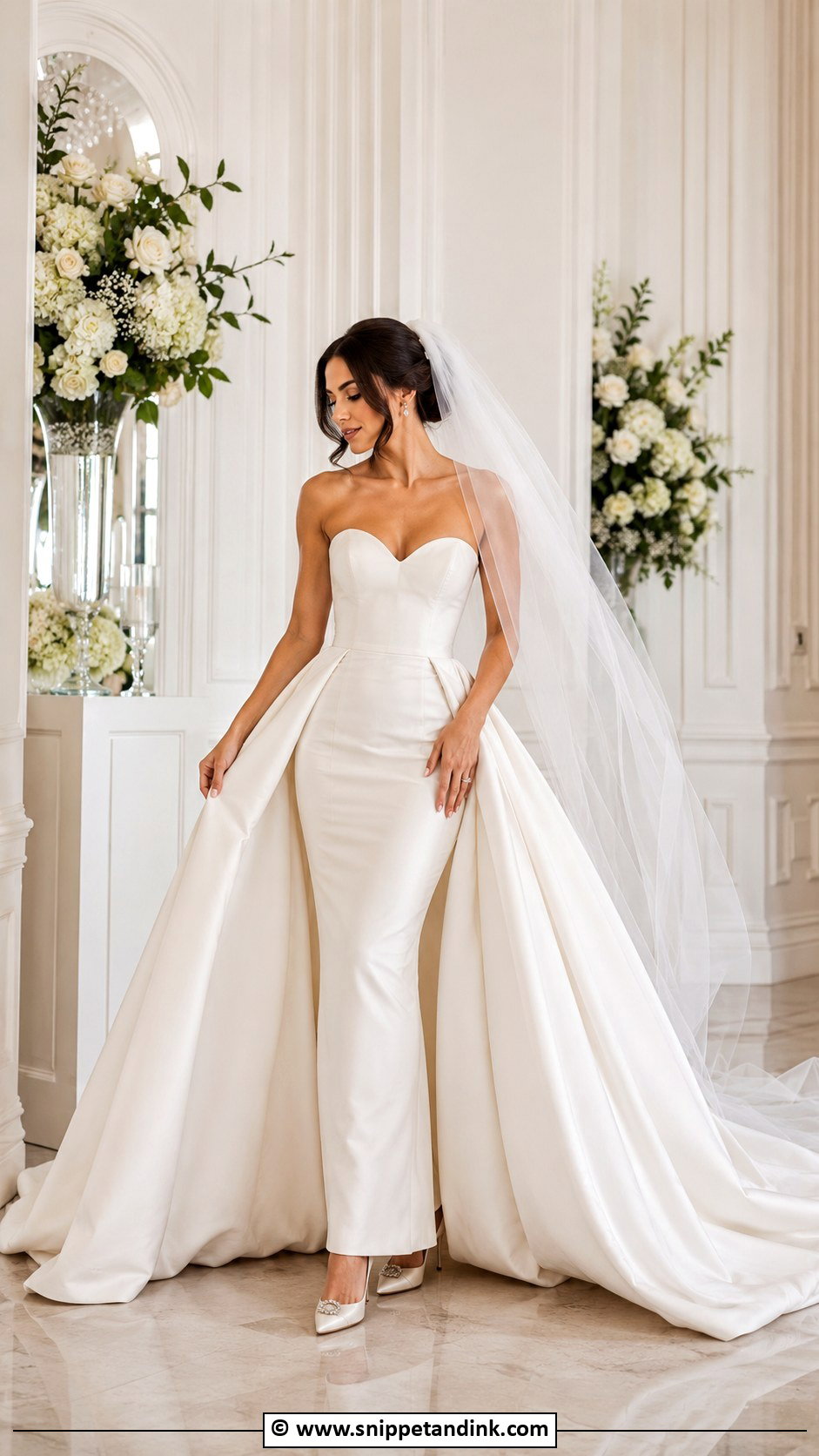 Detachable Overskirt Wedding Dress - Snippet and Ink - 30 Beautiful Wedding Dresses