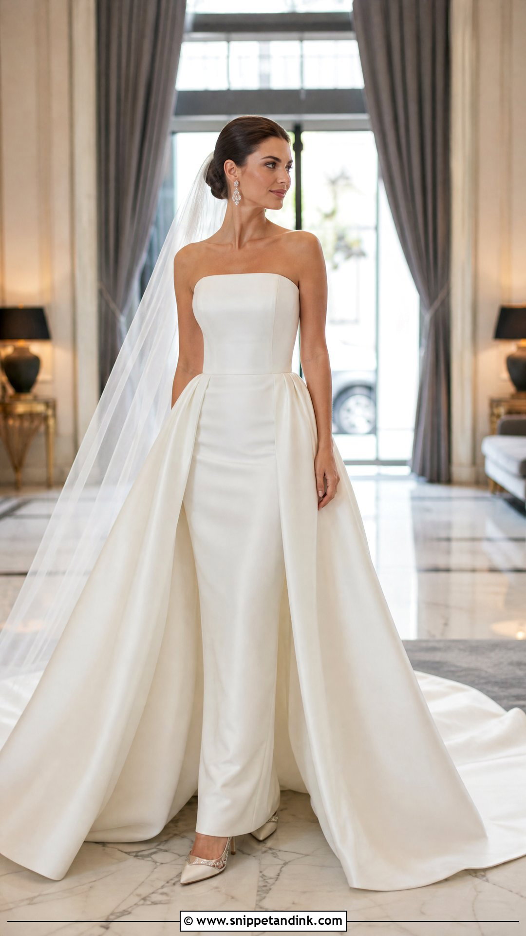 Detachable Overskirt Wedding Dress - Snippet and Ink - 25 Poofy Wedding Dresses