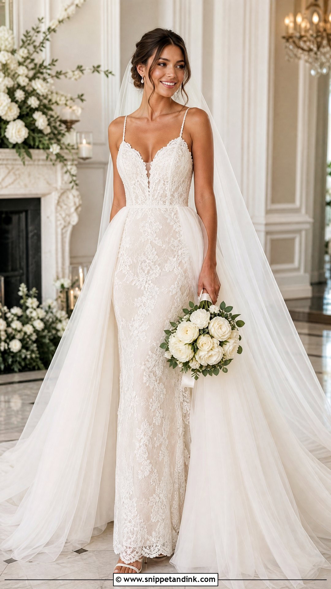 Detachable Overskirt Wedding Dress - Snippet and Ink - 25 Romantic Classy Elegant Wedding Dress Ideas