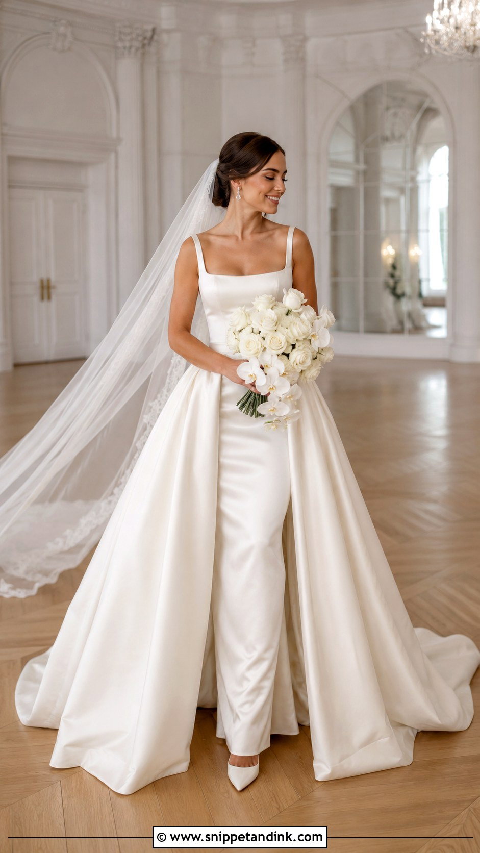 Detachable Overskirt Wedding Dress - Snippet and Ink - 25 Royalty Wedding Dress Ideas
