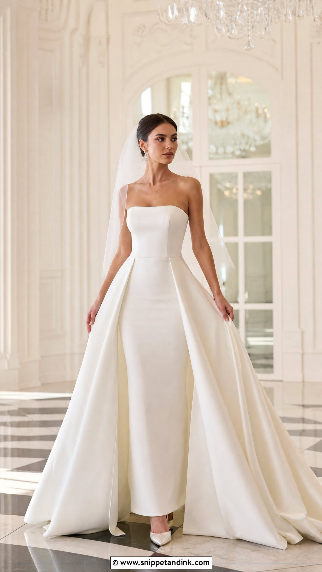 Detachable Overskirt Wedding Dress - Snippet and Ink - 25 Runway Wedding Dress Ideas
