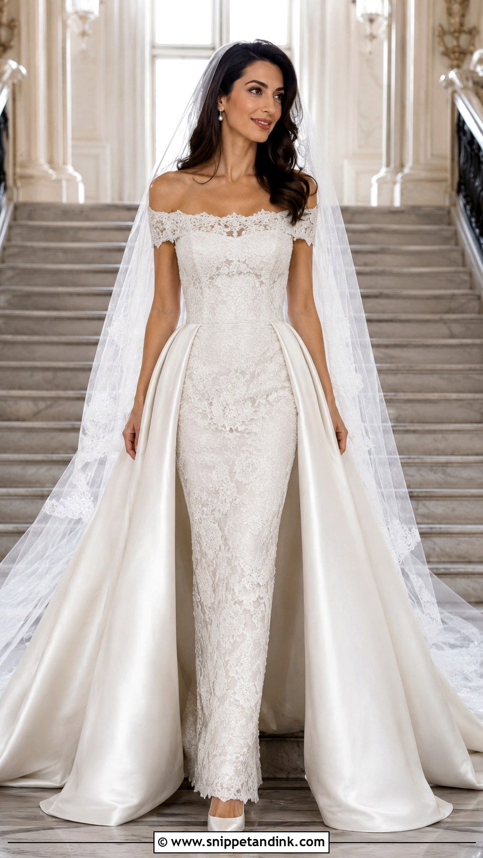 Detachable Overskirt Wedding Dress - Snippet and Ink - 20 Amal Clooney Wedding Dress Ideas