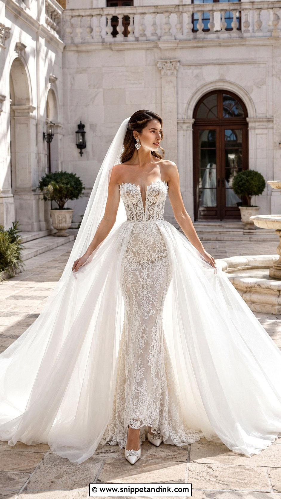 Detachable Overskirt Wedding Dress - Snippet and Ink - 20 Beautiful Wedding Dresses Fairytale
