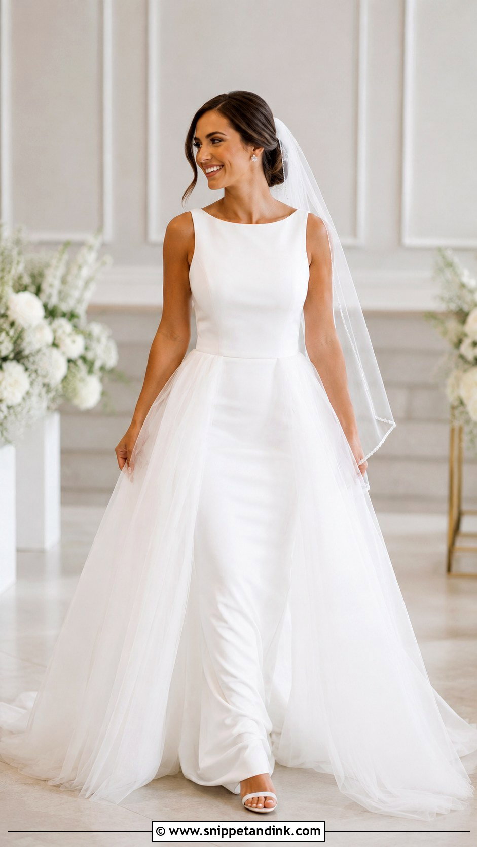 Detachable Overskirt Wedding Dress - Snippet and Ink - 20 Comfy Wedding Dress Ideas