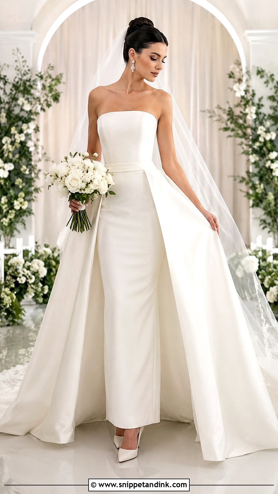 Detachable Overskirt Wedding Dress - Snippet and Ink - 20 Contemporary Wedding Dress Ideas