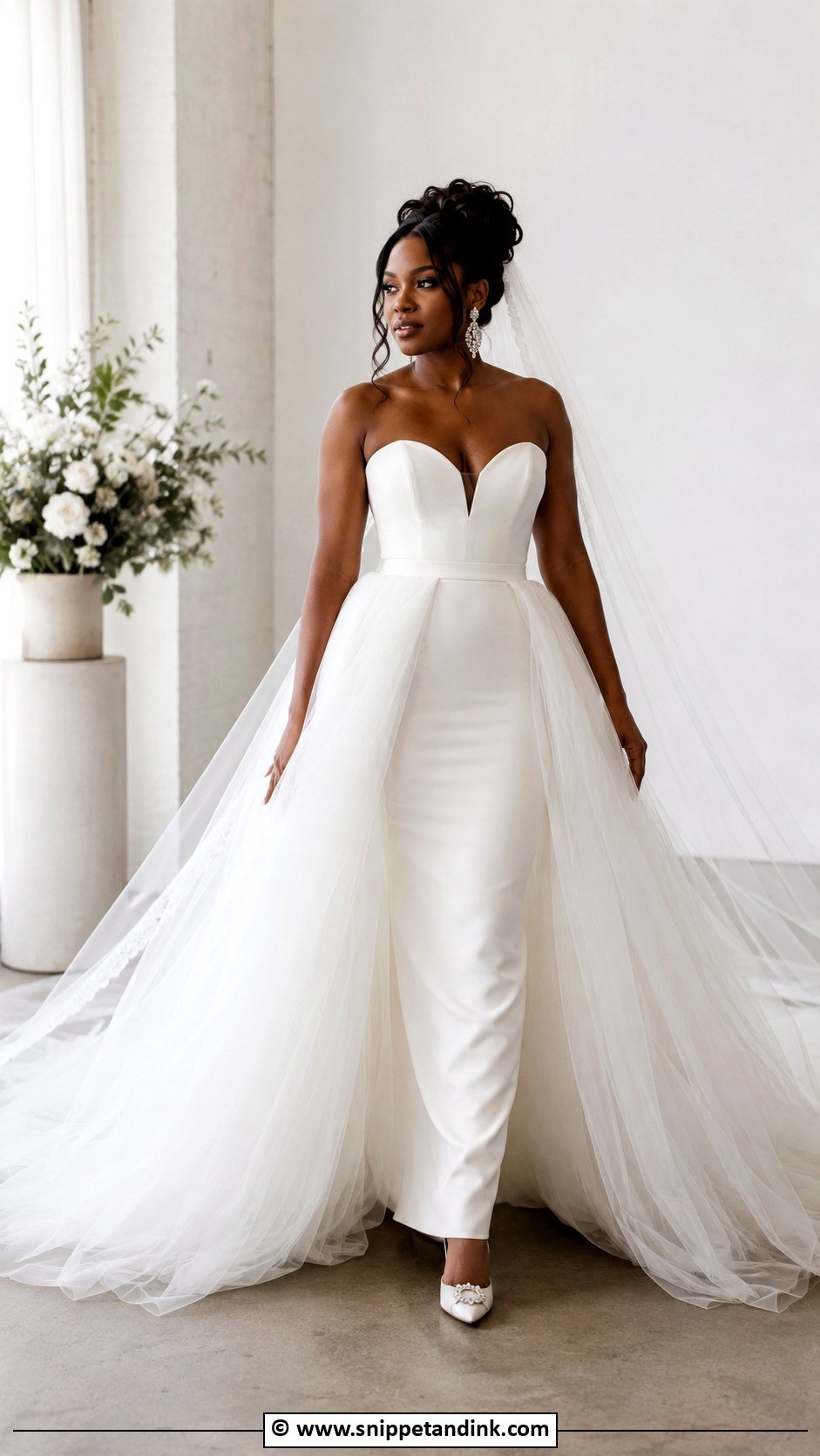 Detachable Overskirt Wedding Dress - Snippet and Ink - 30 Dream Wedding Dresses Black Women