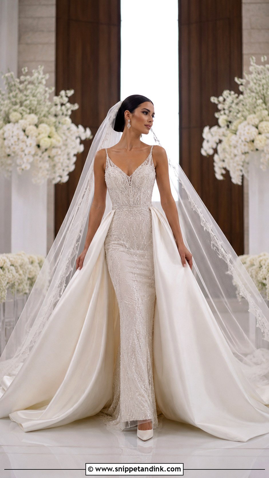 Detachable Overskirt Wedding Dress - Snippet and Ink - 20 Extra Wedding Dresses