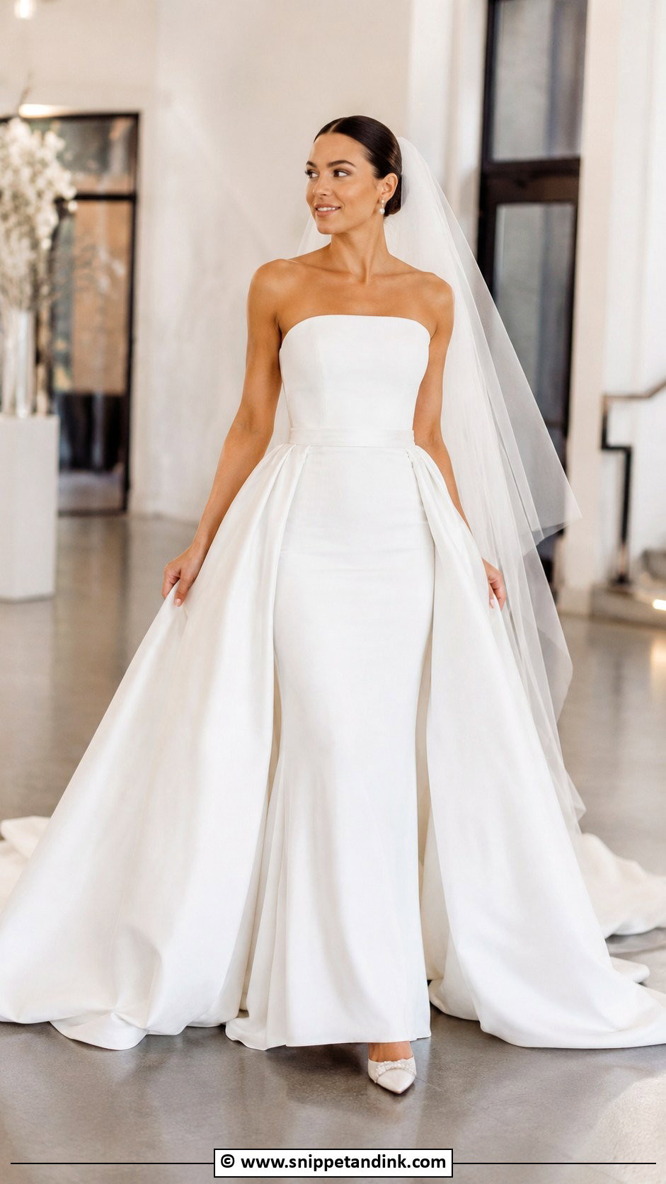 Detachable Overskirt Wedding Dress - Snippet and Ink - 30 Elegant Wedding Dresses