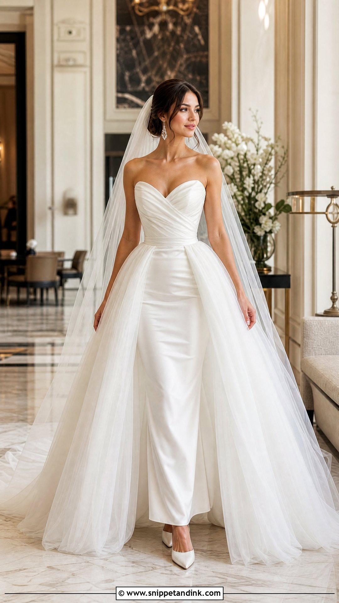 Detachable Overskirt Wedding Dress - Snippet and Ink - 20 Unique Elegant Wedding Dresses