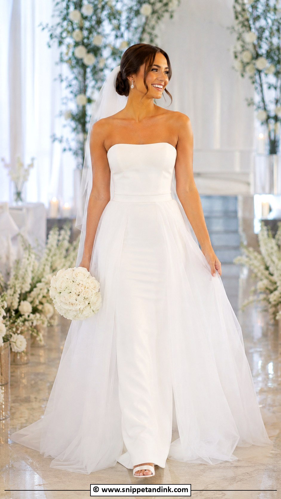 Detachable Overskirt Wedding Dress - Snippet and Ink - 30 Flowy Wedding Dress Ideas