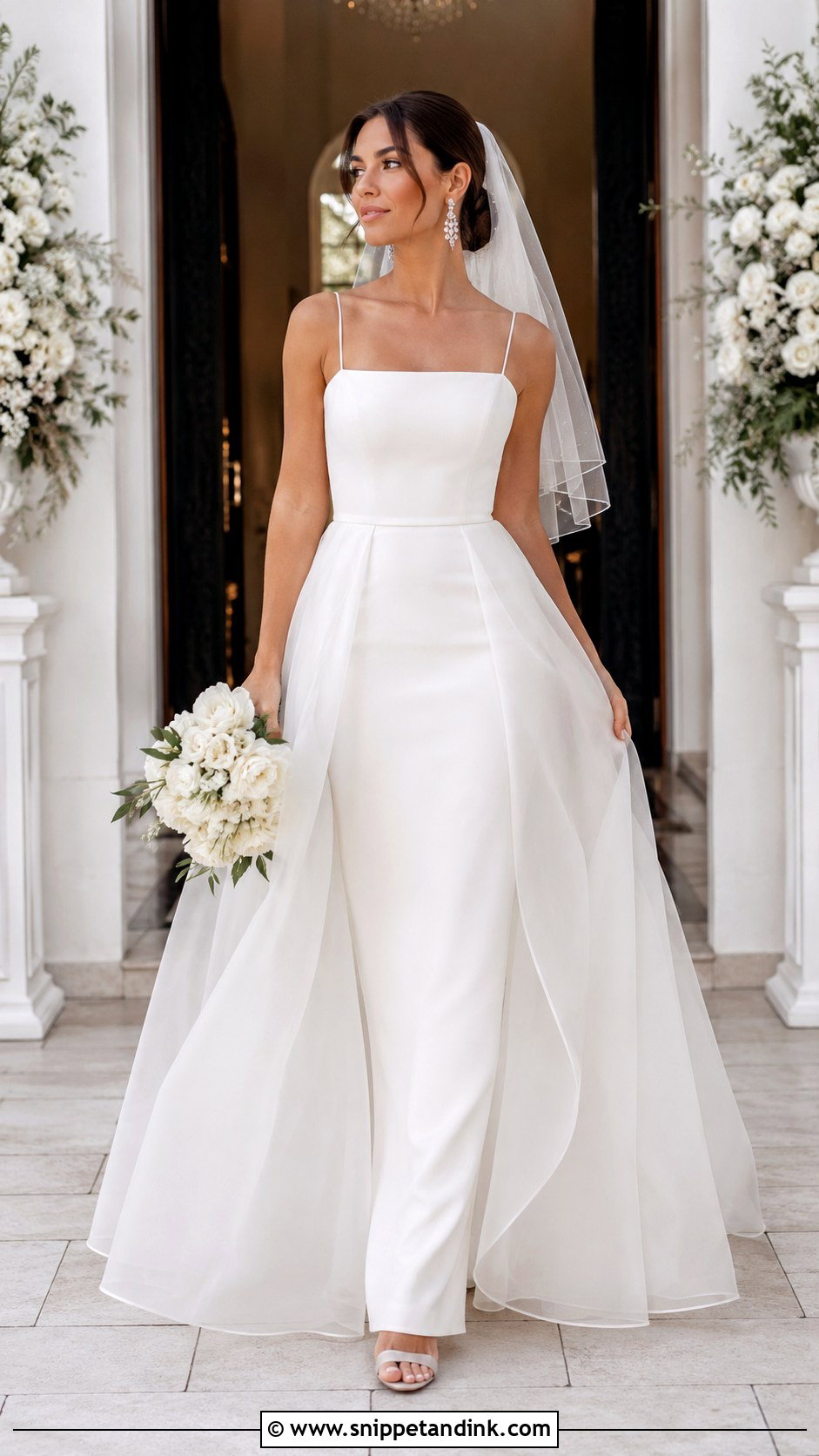 Detachable Overskirt Wedding Dress - Snippet and Ink - 20 Lightweight Wedding Dress Ideas