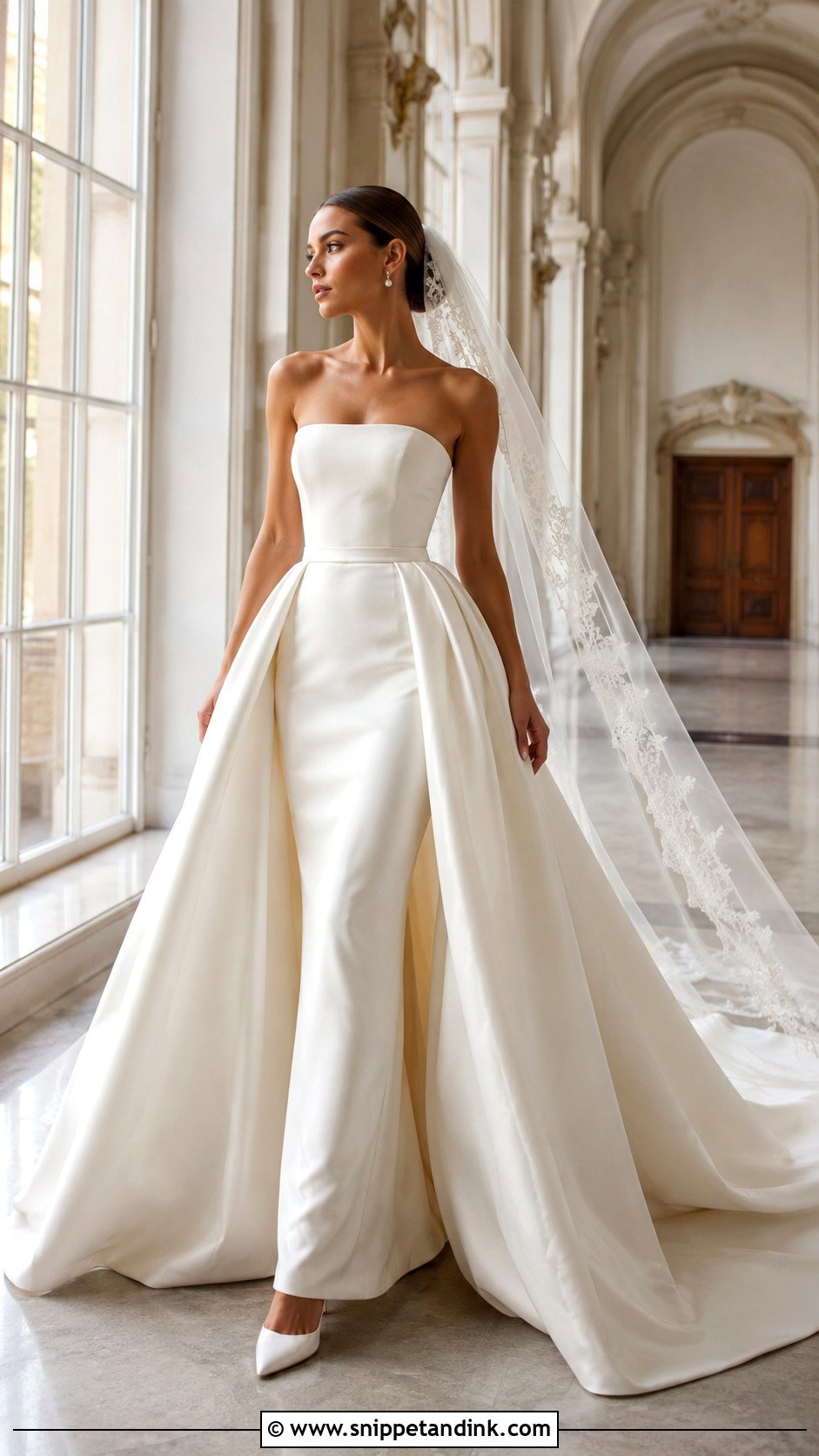 Detachable Overskirt Wedding Dress - Snippet and Ink - 20 Modern Chic Wedding Dress Ideas