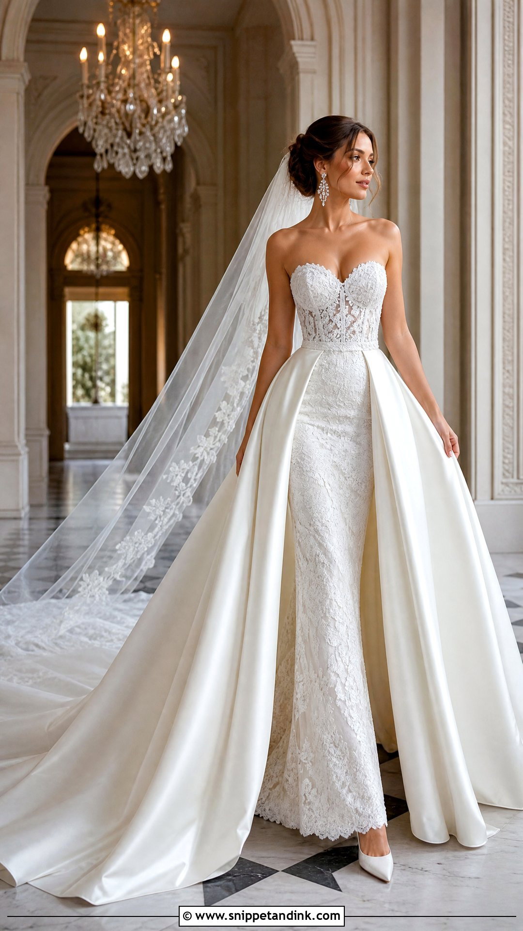 Detachable Overskirt Wedding Dress - Snippet and Ink - 20 Over the Top Wedding Dress Ideas