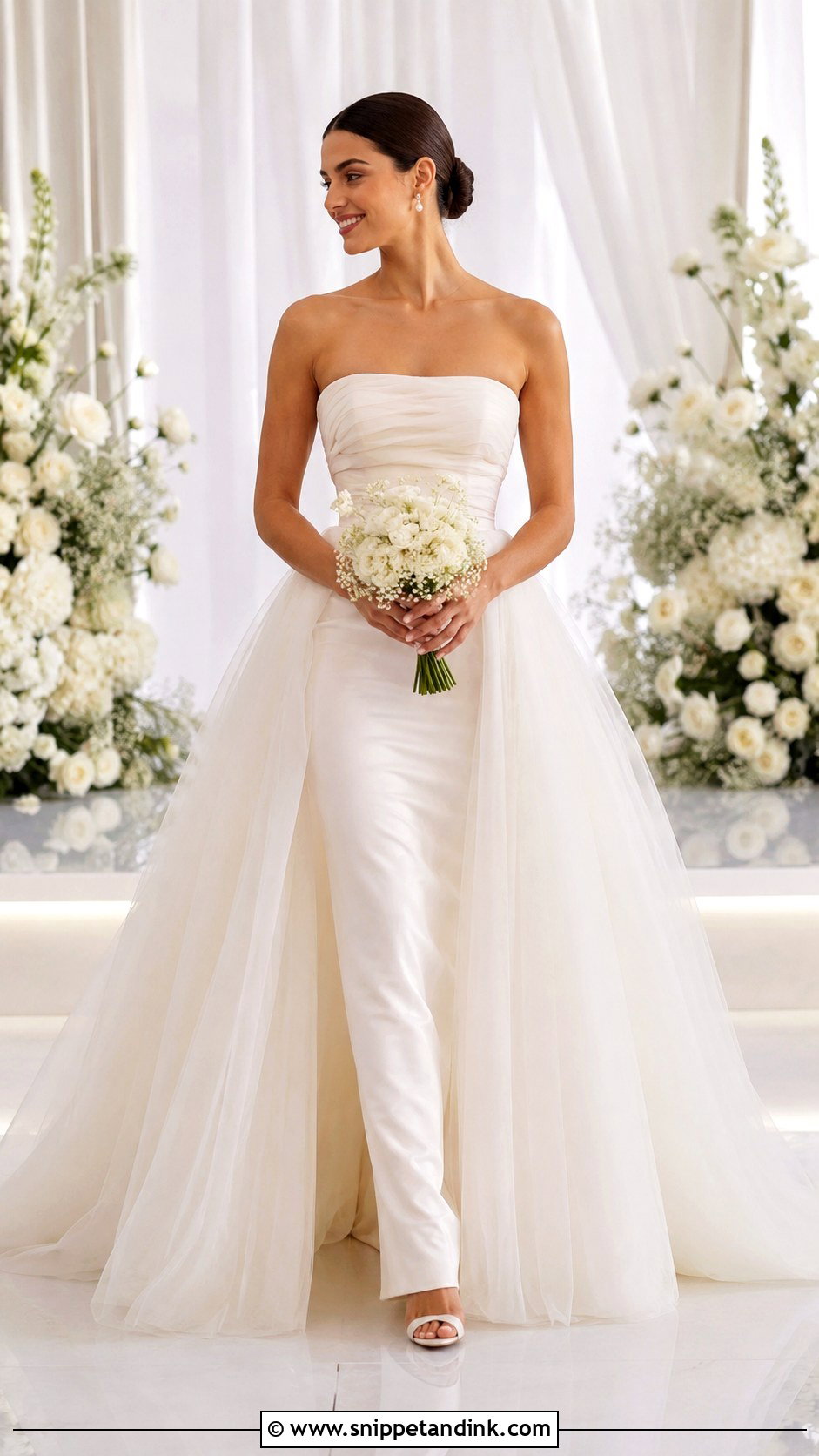Detachable Overskirt Wedding Dress Topper - Snippet and Ink - 30 Wedding Dress Topper Ideas