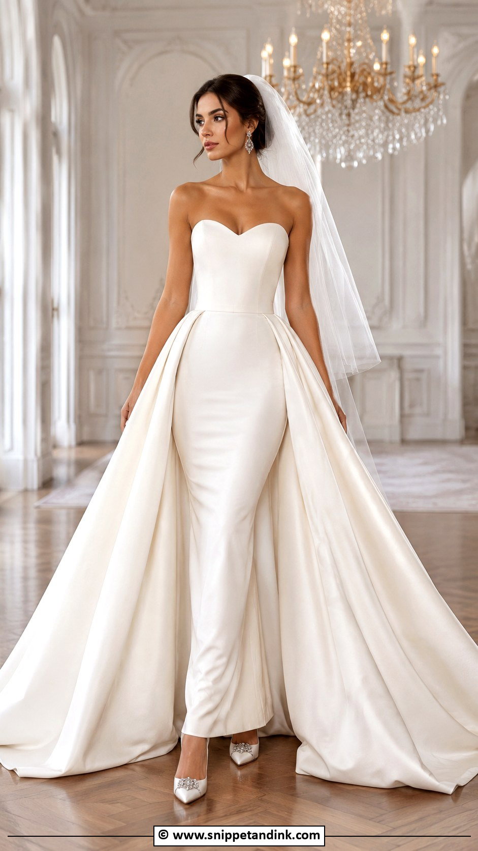 Detachable Overskirt Wedding Dress - Snippet and Ink - 25 Bride 2025 Ideas