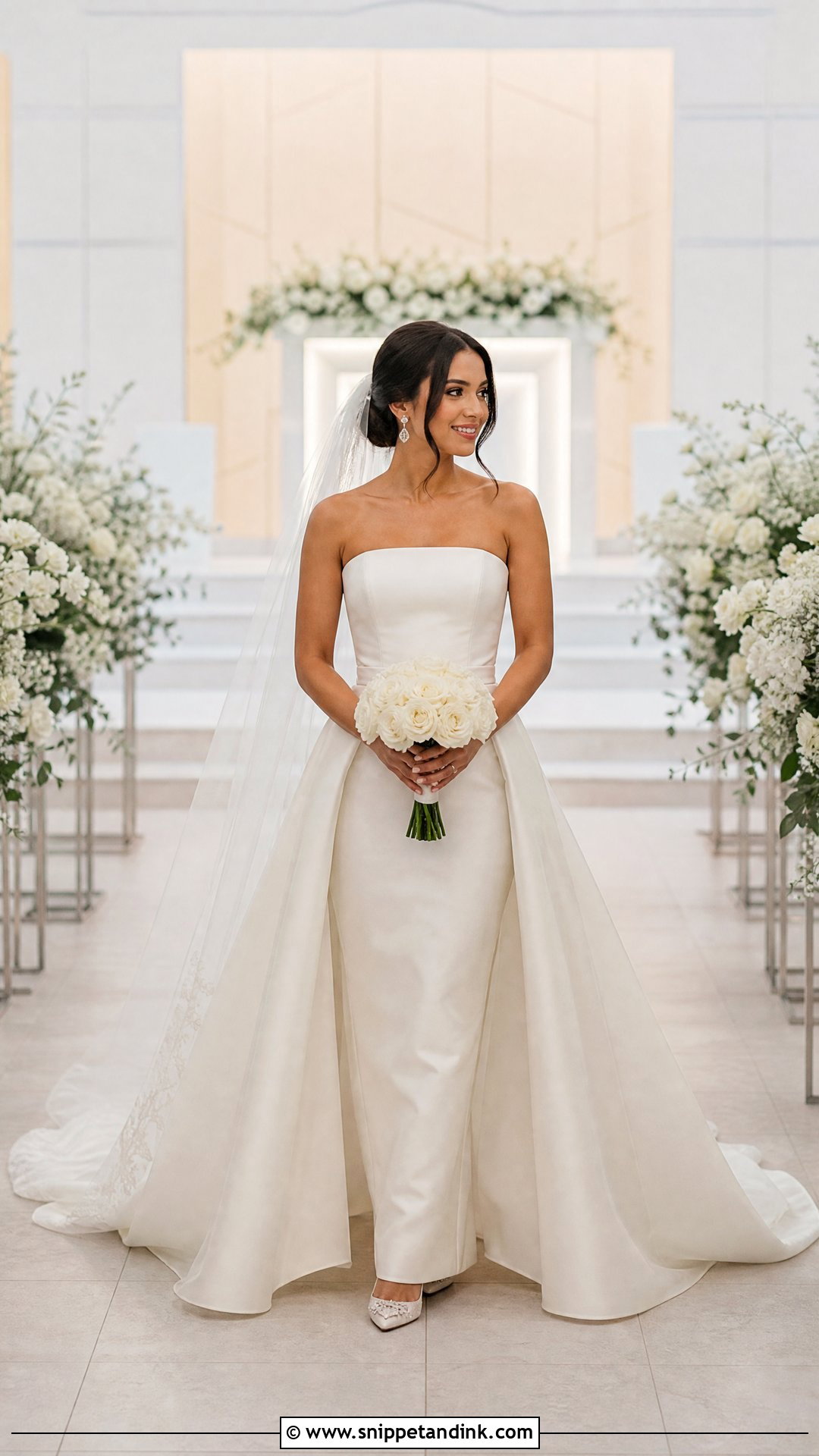 Detachable Overskirt Wedding Gown - Snippet and Ink - 20 Wedding Gowns for Short Brides