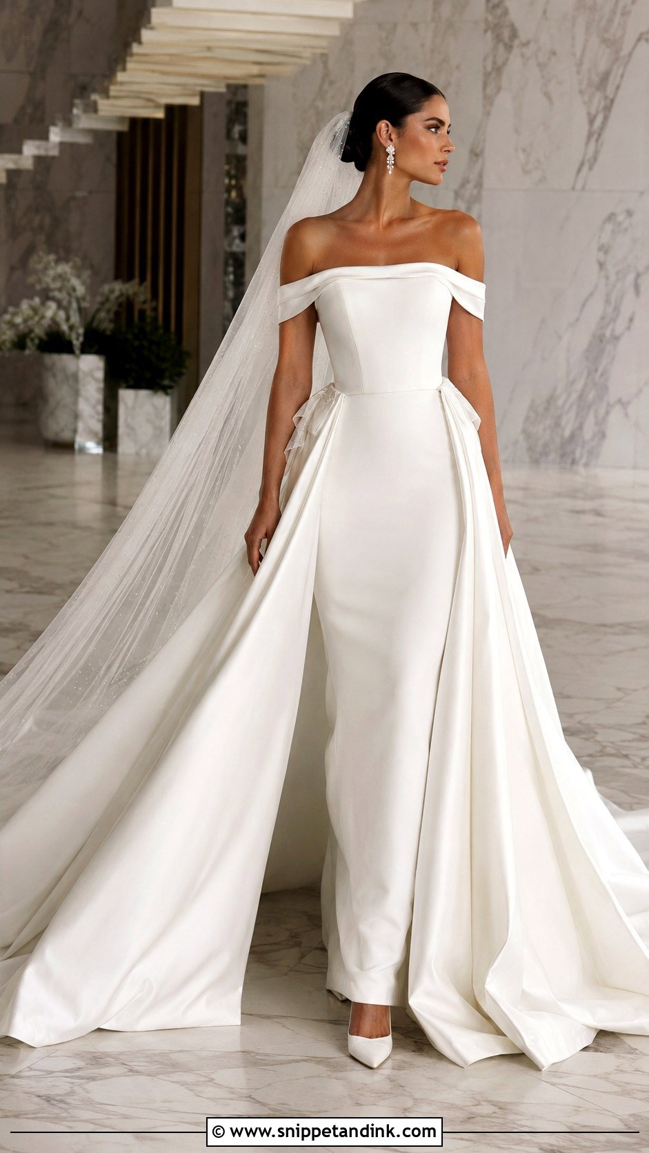 Detachable Overskirt Wedding Gown - Snippet and Ink - 20 Modern Wedding Gown Ideas