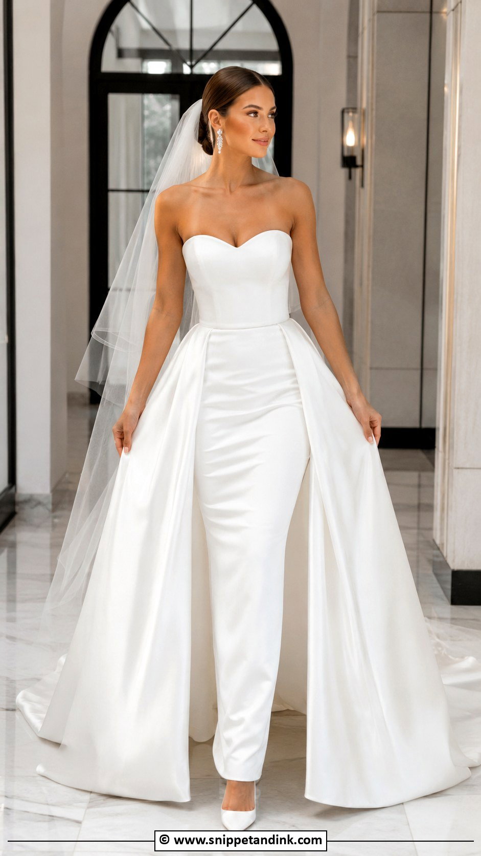 Detachable Overskirt Wedding Gown - Snippet and Ink - 35 Wedding Gown Ideas